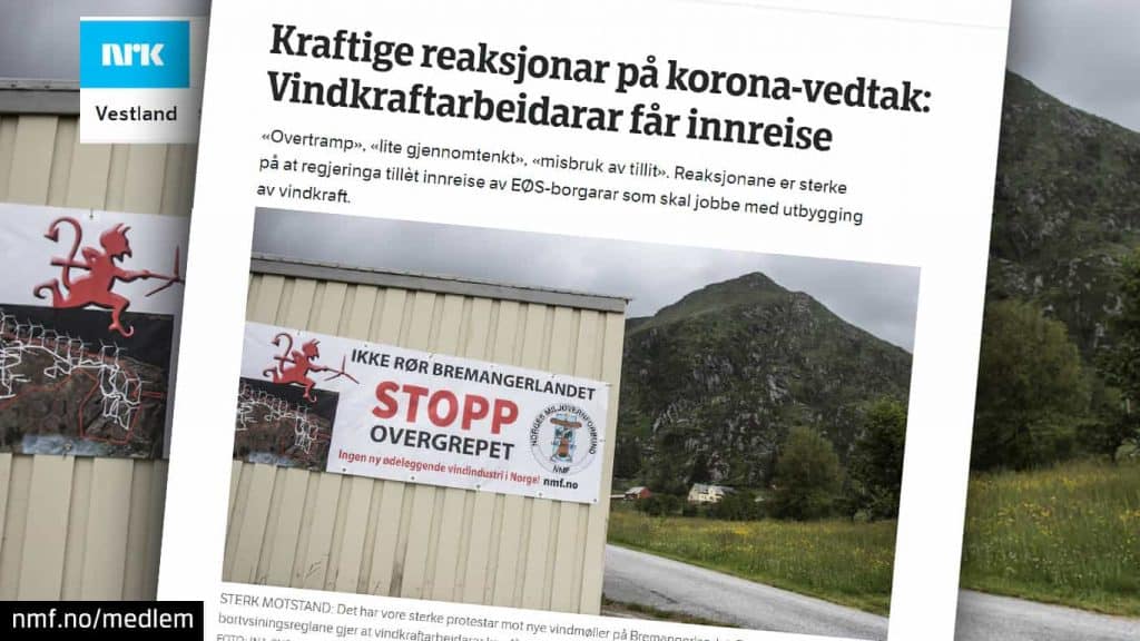 Også Norges Miljøvernforbund reagerer på korona-unntak for vindkraftverk